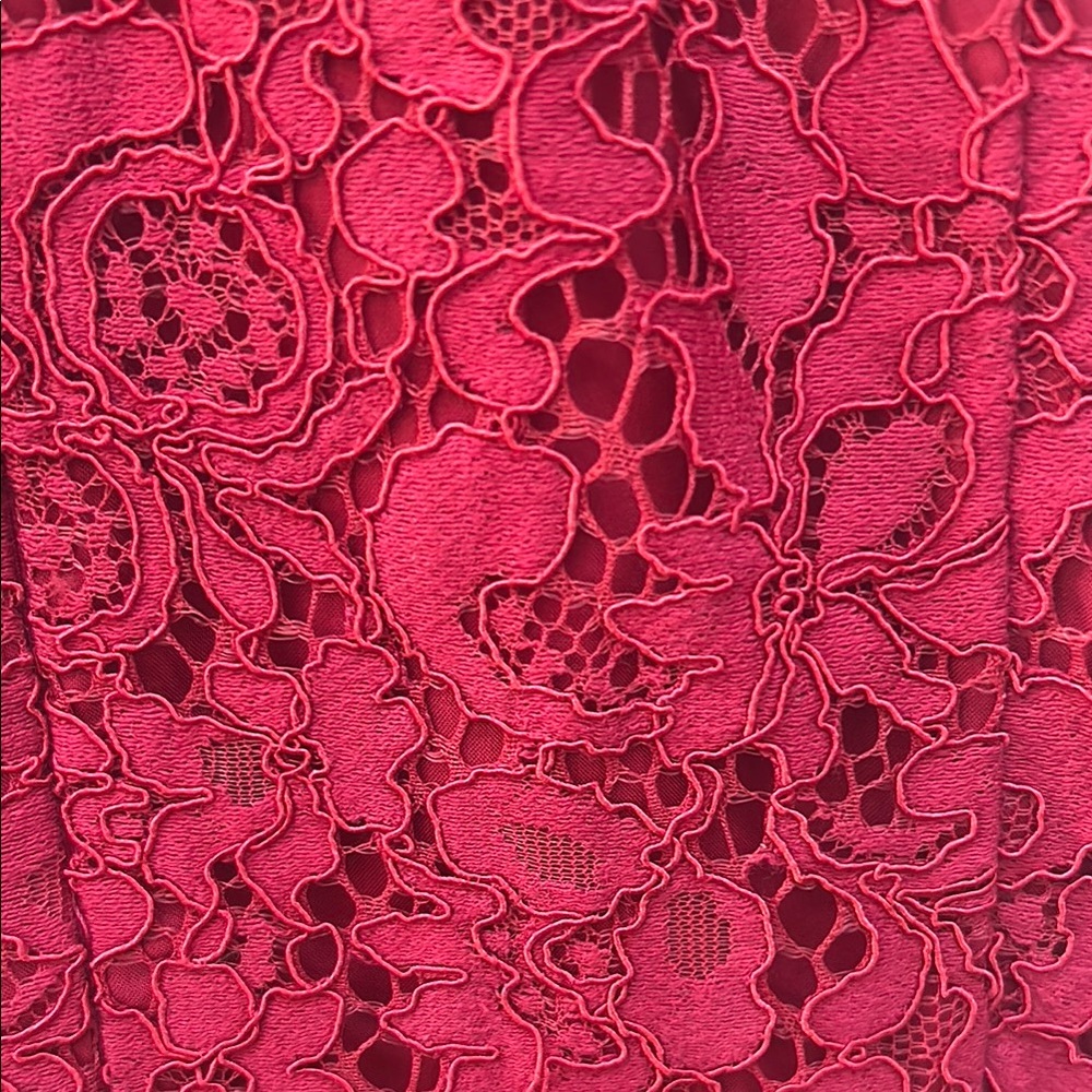 Red Lace Halter Dress - Picture 4 of 5